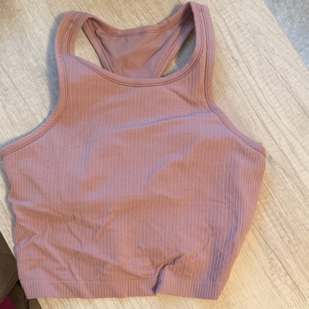 lululemon athletica ribbed racerback tank top - mauve